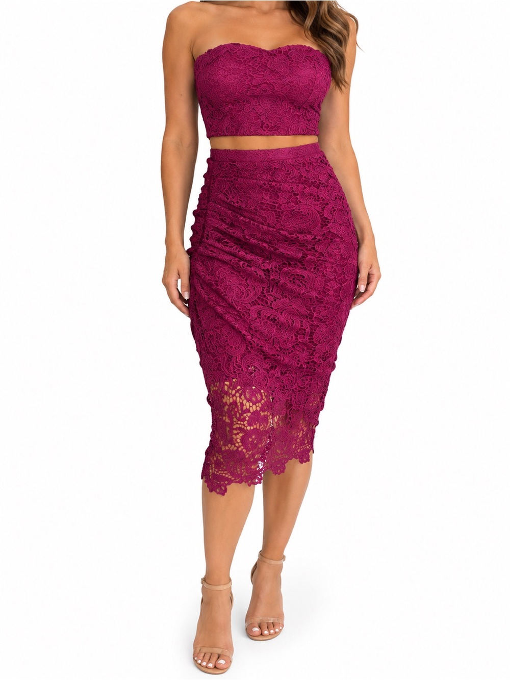 Lulu's Fuchsia Lace matching set